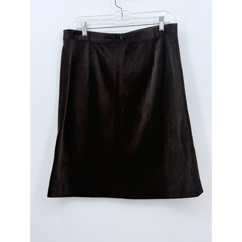 NWT Ann Taylor Brown Corduroy Knee Length Skirt A Line 100 Cotton 14 Fall Work